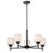 Nuvo Warren - 28 Inch 5 Light Chandelier - Gun Metal with Satin White Glass 60/8038 - alternate 6